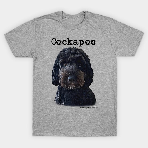Black Cockapoo / Spoodle and Doodle Dog T-Shirt by WoofnDoodle 